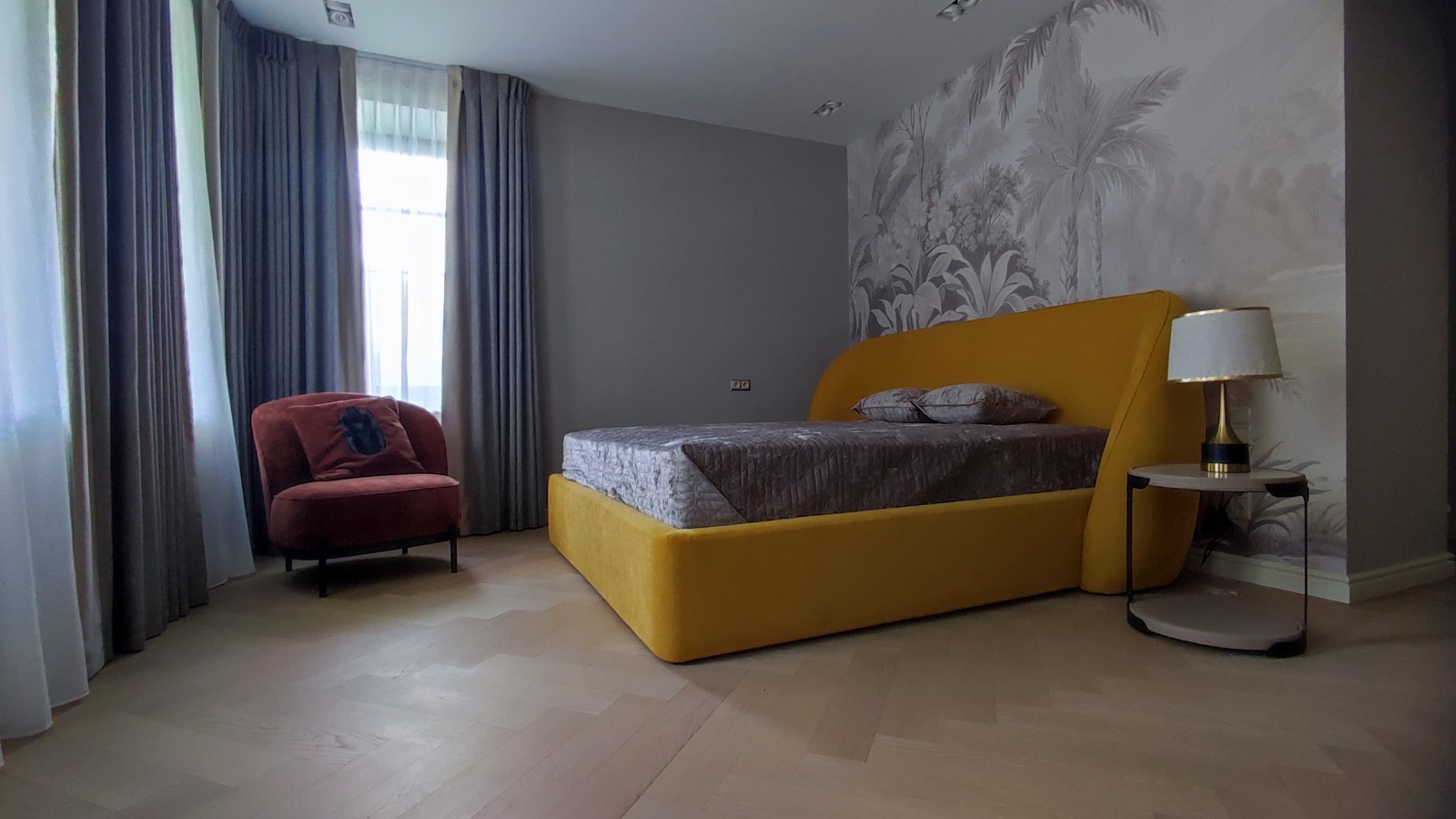 Композитная паркетная доска Quartz Parquet Елка Дуб испанский 33-404 венгерская елка 635×127×5 фото в интерьере